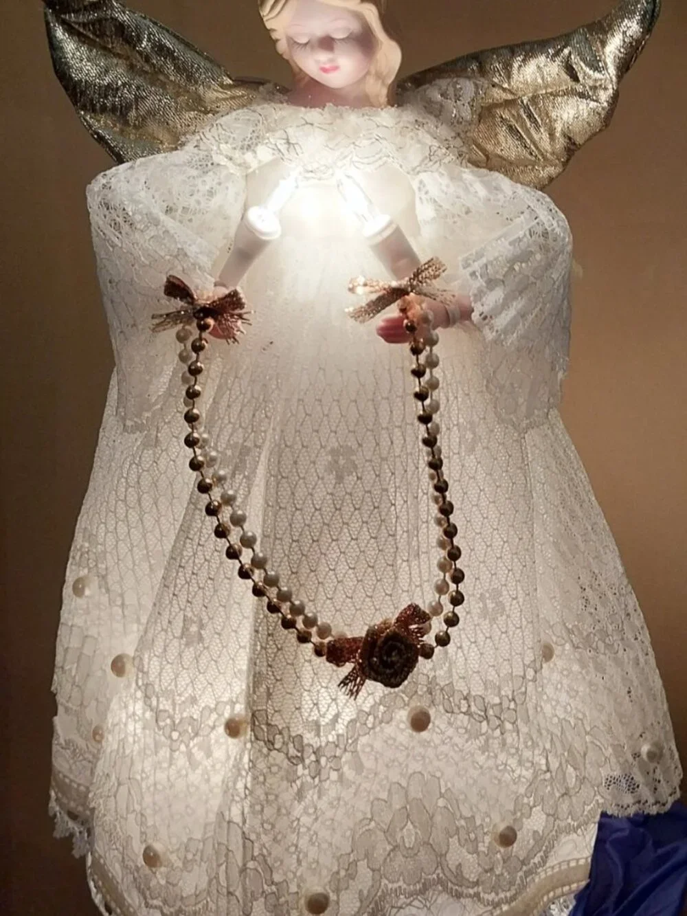 Lighted Porcelain Angel Tree Topper